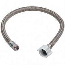 Wideskall 12" inch length 3/8" Compression x 7/8" Ballcock Stainless Steel Braided Polymer Toilet Water Supply Line Replacement Hose - B07FMK7DBR